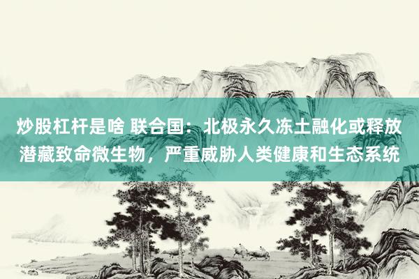 炒股杠杆是啥 联合国：北极永久冻土融化或释放潜藏致命微生物，严重威胁人类健康和生态系统