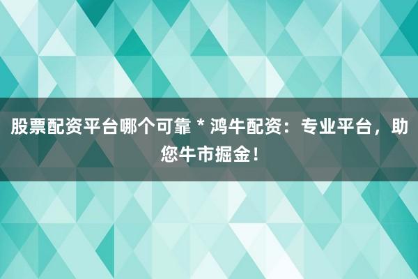 股票配资平台哪个可靠 * 鸿牛配资：专业平台，助您牛市掘金！