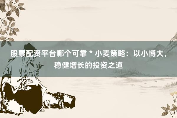 股票配资平台哪个可靠 * 小麦策略：以小博大，稳健增长的投资之道