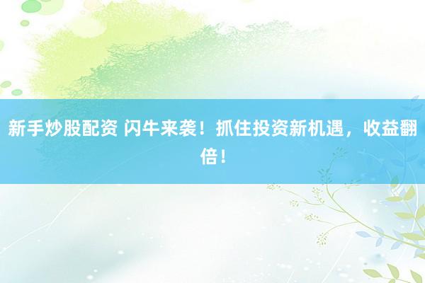 新手炒股配资 闪牛来袭！抓住投资新机遇，收益翻倍！