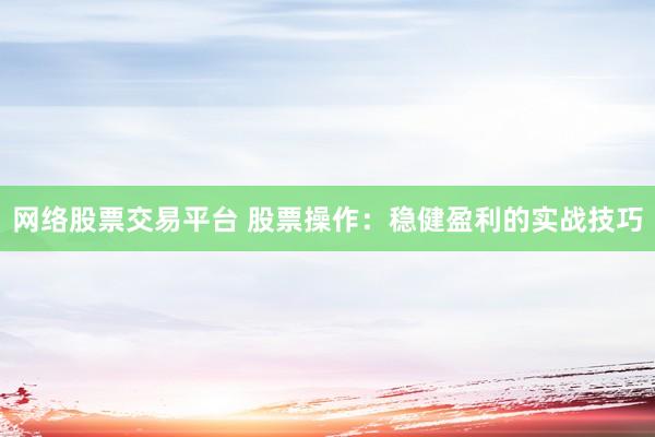 网络股票交易平台 股票操作：稳健盈利的实战技巧