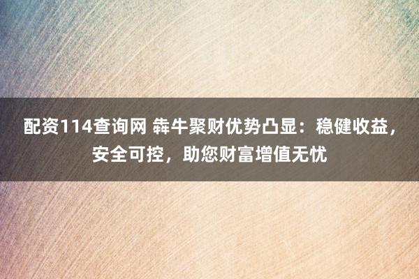 配资114查询网 犇牛聚财优势凸显：稳健收益，安全可控，助您财富增值无忧