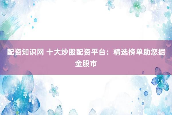 配资知识网 十大炒股配资平台：精选榜单助您掘金股市