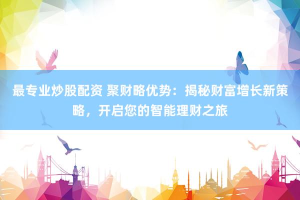 最专业炒股配资 聚财略优势：揭秘财富增长新策略，开启您的智能理财之旅