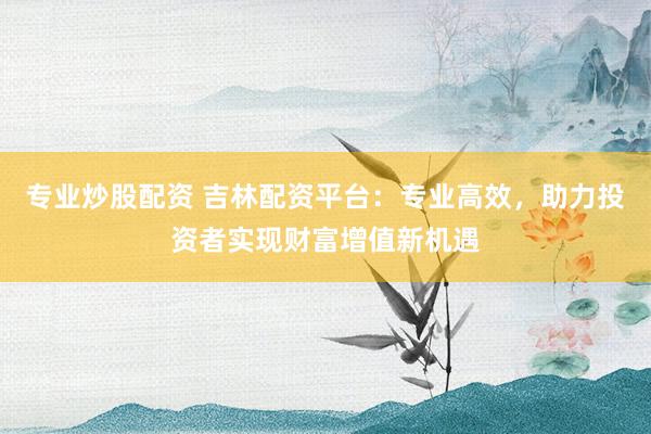 专业炒股配资 吉林配资平台：专业高效，助力投资者实现财富增值新机遇