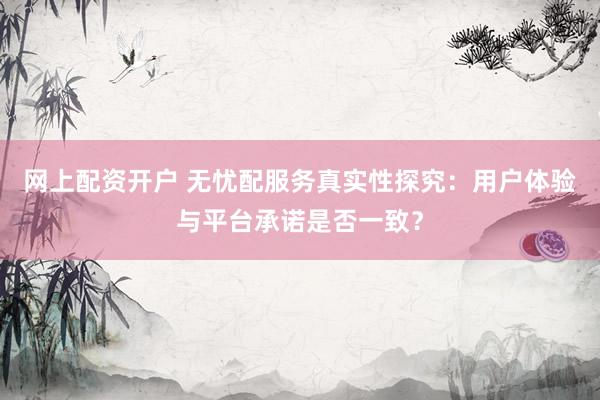 网上配资开户 无忧配服务真实性探究：用户体验与平台承诺是否一致？