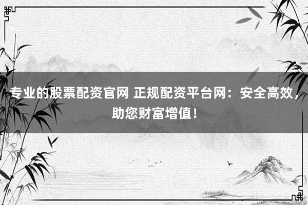 专业的股票配资官网 正规配资平台网:安全高效,助您财富增值!