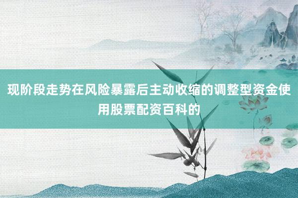 现阶段走势在风险暴露后主动收缩的调整型资金使用股票配资百科的