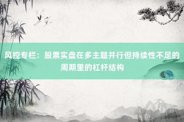 风控专栏：股票实盘在多主题并行但持续性不足的周期里的杠杆结构