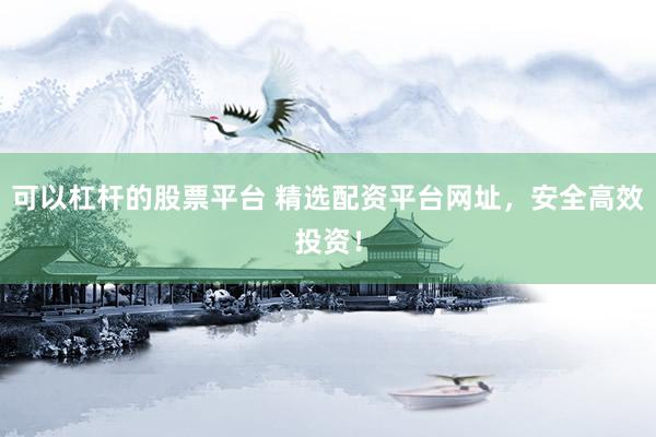 可以杠杆的股票平台 精选配资平台网址，安全高效投资！