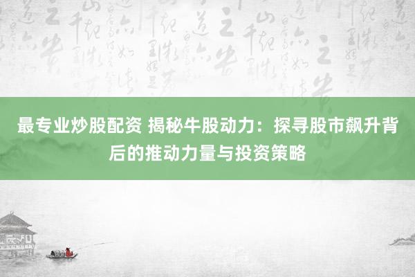 最专业炒股配资 揭秘牛股动力：探寻股市飙升背后的推动力量与投资策略